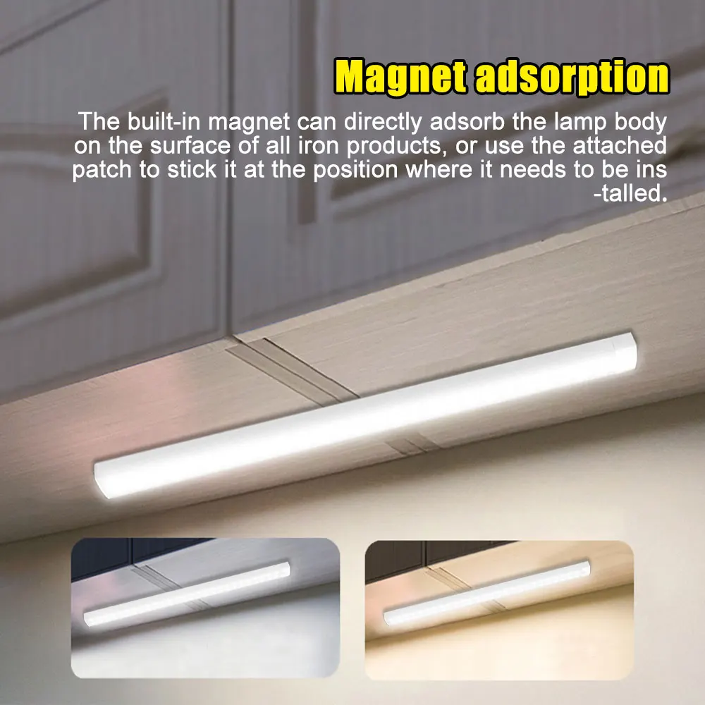 

LED Induction Under Cabinet Light Motion Sensor Kitchen Closet Night Lamp Wardrobe Magnetic Strip Light Stairs Bed Side Light