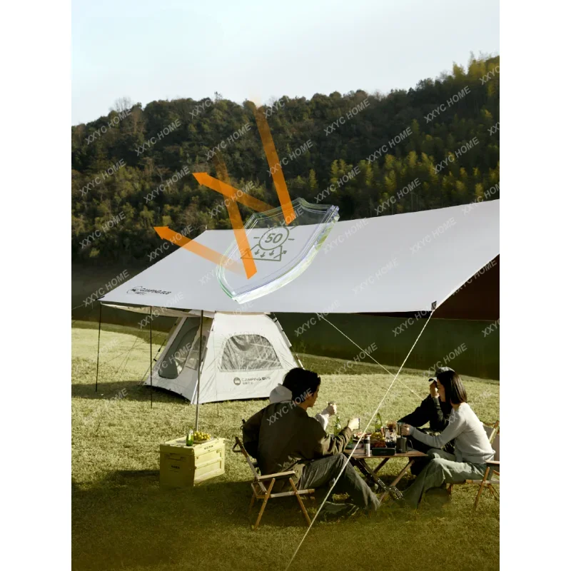 Vinyl Hexagonal Canopy Outdoor Camping Tent Table and Chair Sun Protection Rain Proof Windproof Sunshade canopy tent  tarp