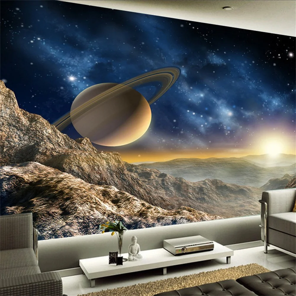 Wallpapers beibehang Custom 3D Photo Wallpaper Space Universe Photography Background Home Decor Wall Painting Living Room Mural