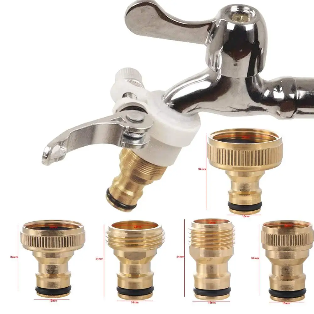 Gardening 1/2 3/4 1 Inch Faucet Brass Garden Garden Tool Thread Quick Connector Nozzle Adapter Hose Fitting Water  Joints