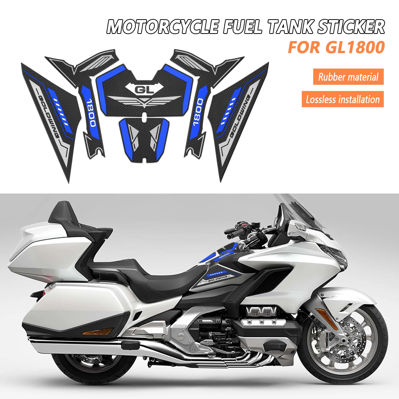 

Для Honda Gold Wing GL1800 2018-2025 наклейки для мотоциклов, аксессуары, накладка на топливный бак, нескользящая боковая водонепроницаемая накладка на топливный бак