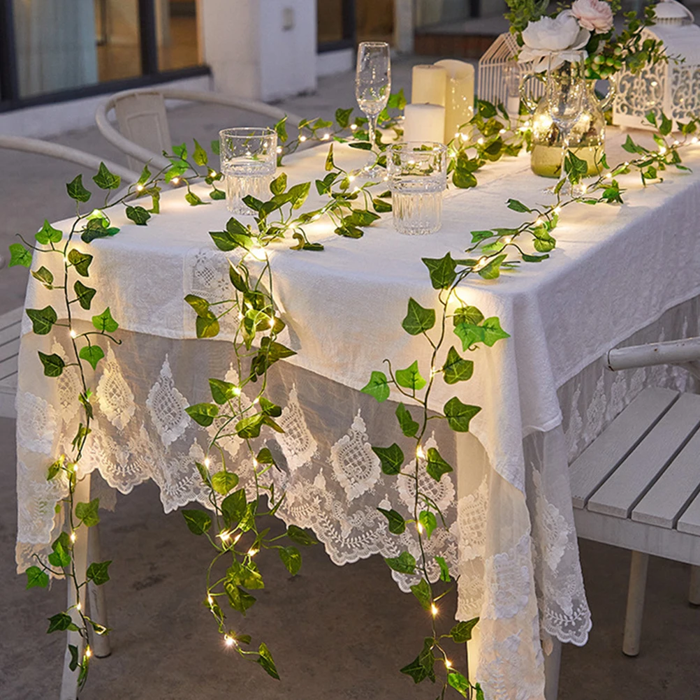 

Solar Plant Lights Greenery Leaves Decorative Fairy LED Strand Leaf Rattan Outdoor