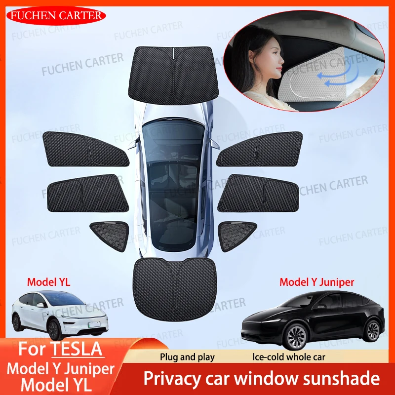 For Tesla Model YL Y Juniper 2026 Upgraded Sunshade Side Window Windshield Privacy Sun Visor Outdoor Camping Interior Accessorie