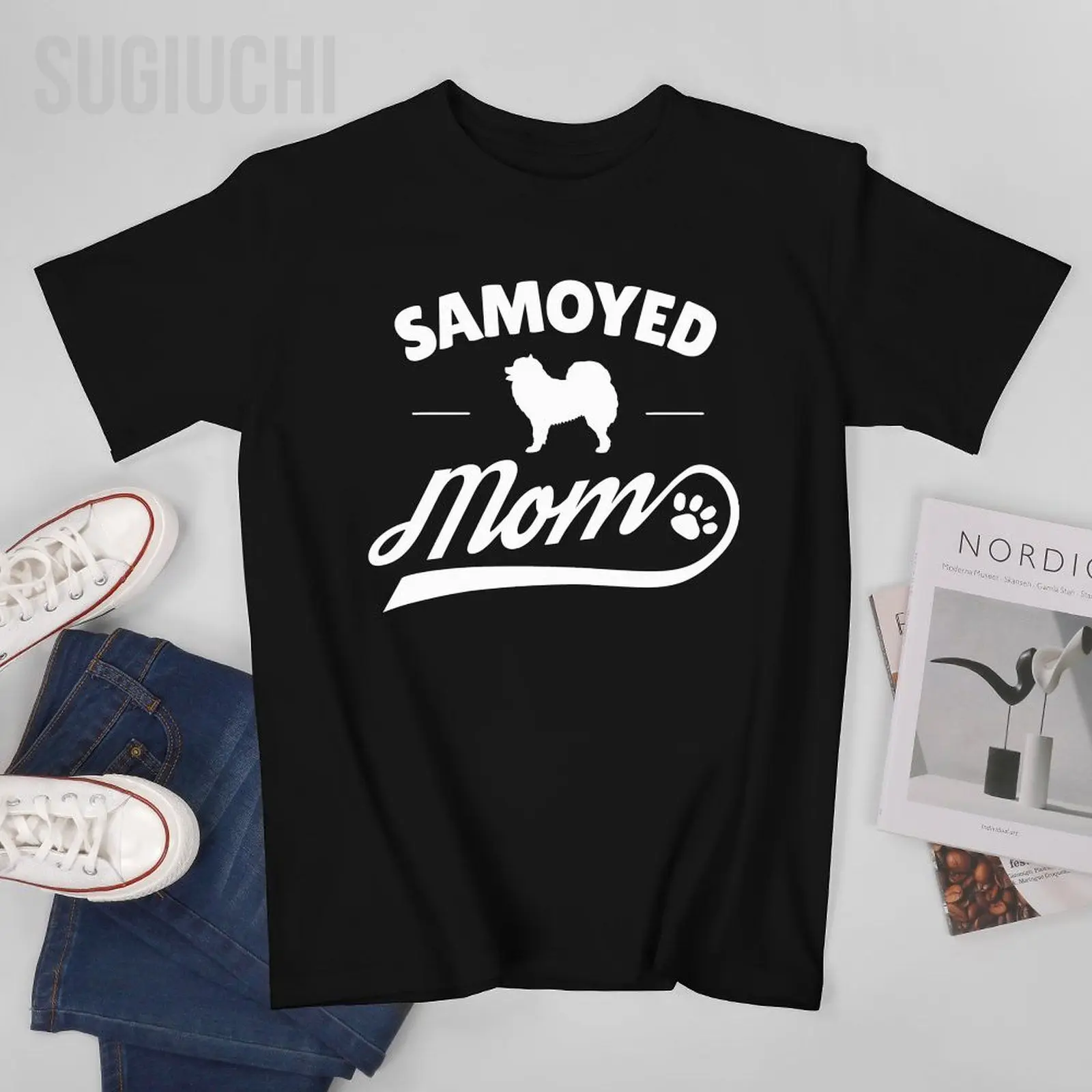 Unisex Men Samoyed Mom Dog Owner Lover Tshirt Tees T Shirts Women Boys 100% Cotton T-Shirt