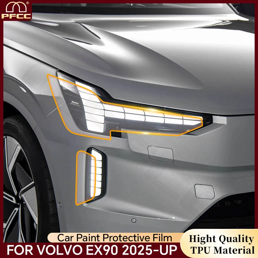 

For Volvo EX90 2025 Headlight Rearview Film B C Pillar TPU Paint Protection Film Pre-cut PPF Bra Clear Kit Anti-scratch Cover