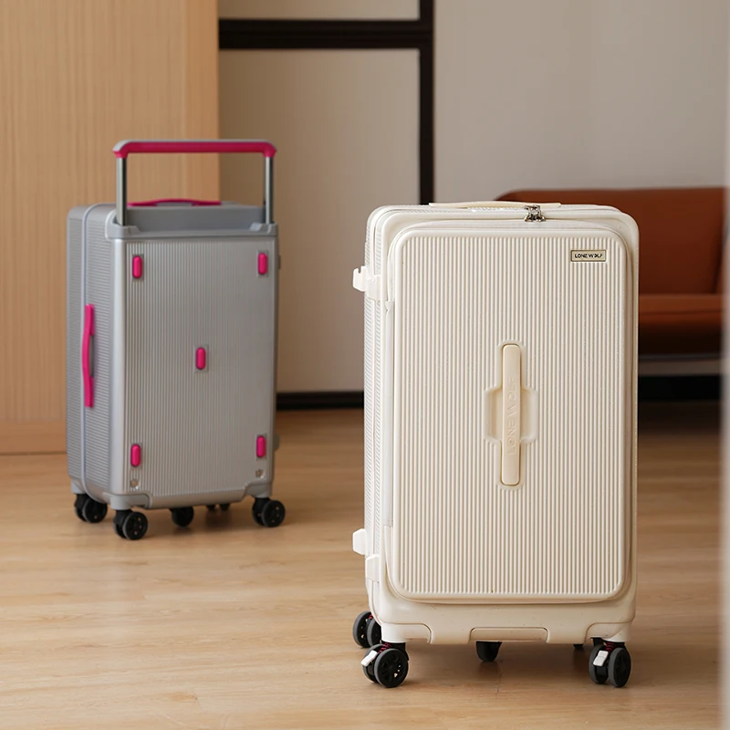 Side-opening Lid  Wide Tie Rod  Allowed To Board Aircraft Trolley Suitcase Password Locked Suitcases Luggage Set Large Capacity