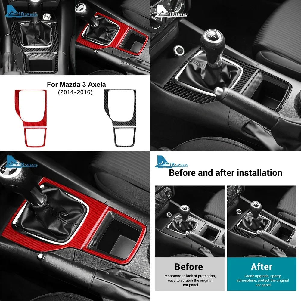 

Наклейка из настоящего мягкого карбона для Mazda 3 Axela 2014-2016 (левый/правый руль), накладка на панель переключения передач, аксессуары для интерьера автомобиля с механической коробкой передач