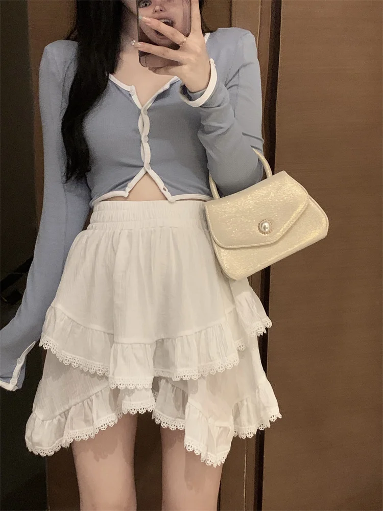 

Irregular Skirt 2022 Summer New Personality Black Short Skirt Chic Thin Sunscreen Shirt Top Woman Skirts Gothic