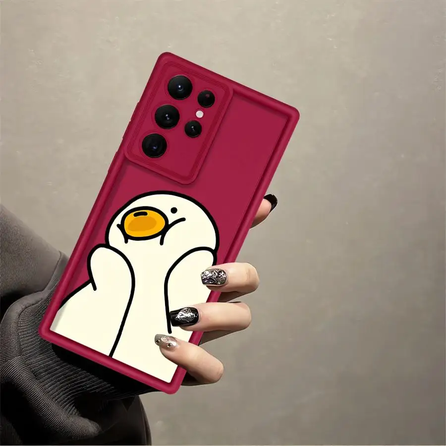 Cute Thumbs Up Duck Case for Samsung Galaxy S26 S20 FE S21 S25 S23 Note 20 Ultra S22 Plus S24 ultra Phone Cover