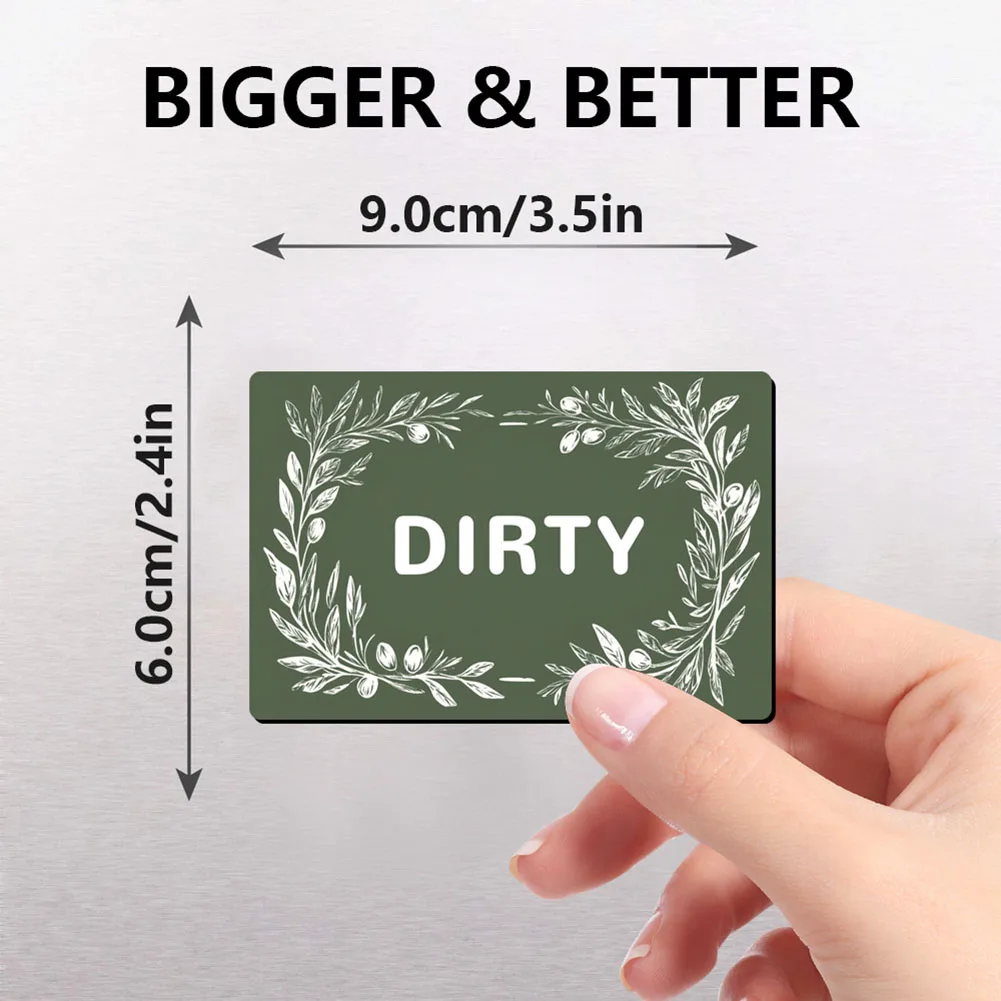 2PCS 9*6CM Dishwasher Double-Sided Magnetic Clean Dirty Clean Sign Magnets Dishwasher Double-sided Magnetic Cleaning Dirty Mark