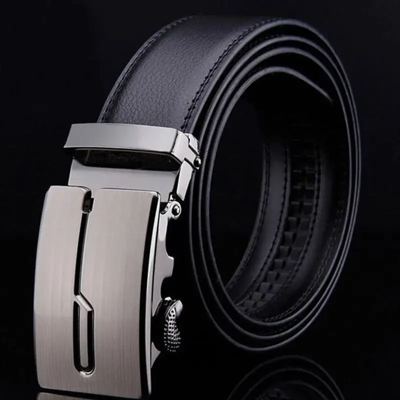 Mens Business Style Belt Black Pu Leather Strap Male Waistband Automatic Buckle Belts For Men Top Quality Girdle Belts For Jeans