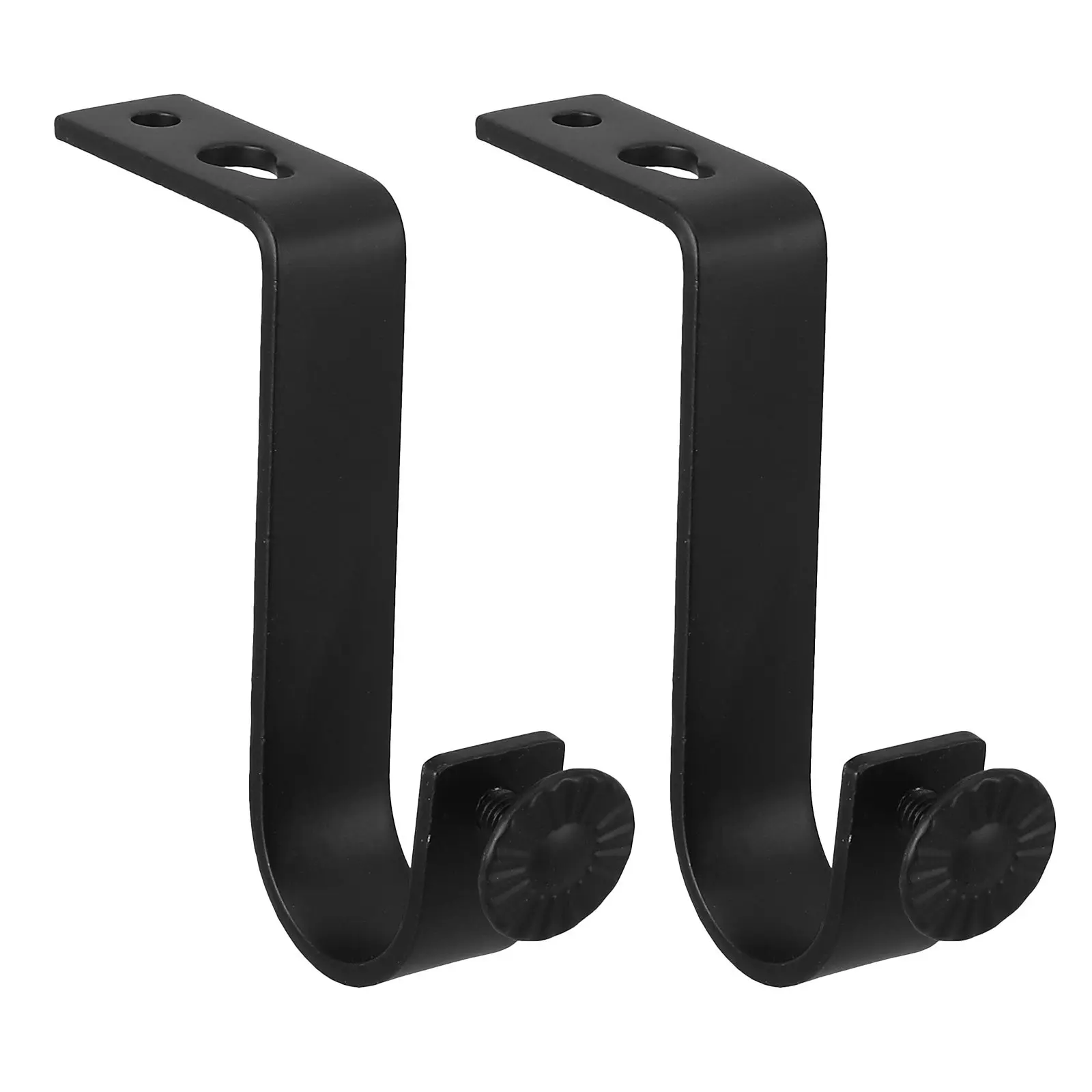 1Set Sturdy Iron Curtain Rod Brackets Multi Use Curtain Rod Mounting Bracket for Drapery Rods Wall Ceiling Installation