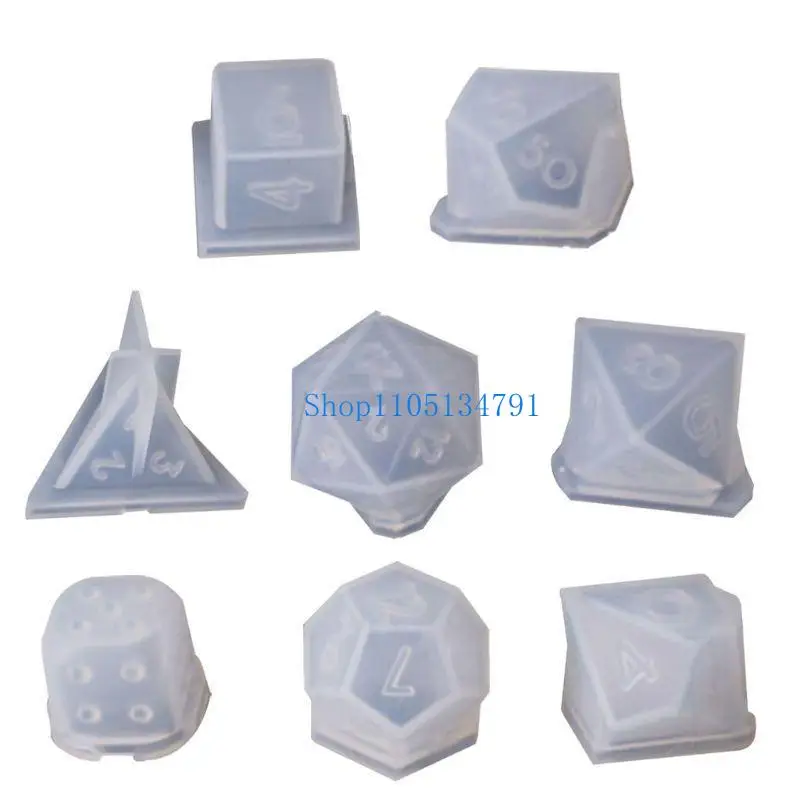 

98km 8 Shapes Silicone Resin Casting Molds Resin Molds Polyhedral Game Mold