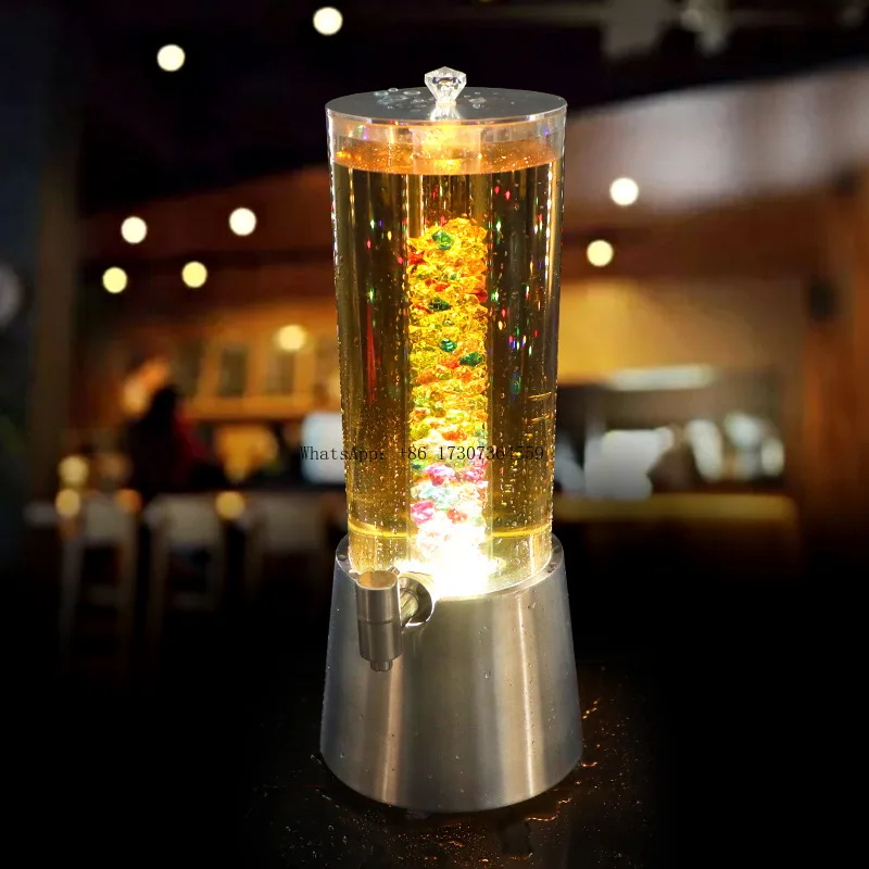 

Bar LED luminous wine cannon 3L 2L stainless steel faucet craft beer keg Bistro Internet celebrity draft beer keg