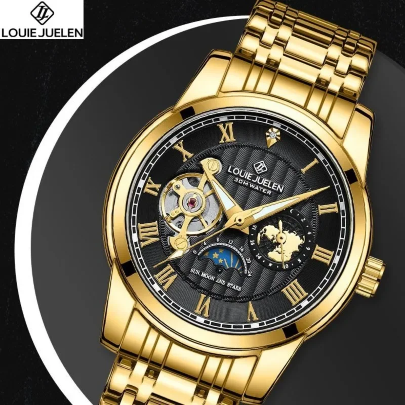 

Dropshipping Mechanical Watch Men golden pilot Automatic luxury Mens Watches Waterproof Reloj Hombre Leather Male Clock 2024