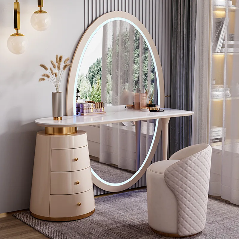 #New Upgraded Dresser Full Body Mirror Integrated Bedroom Premium Small Apartment Rock Plate Makeup Table