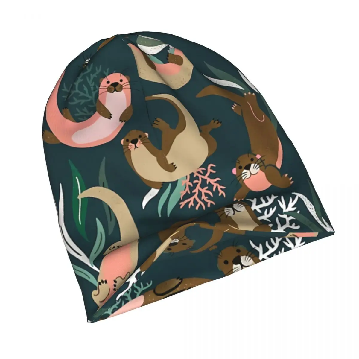 Otter Pet Lover Fashion Hats Collection Teal Palette Thin Hat Bonnet Hipster Skullies Beanies Caps Men Women's Earmuffs