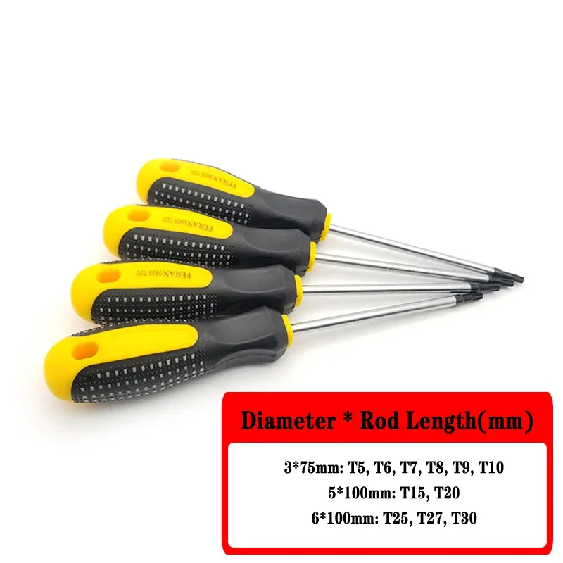 1 Piece Torx Screwdriver T5-T30 Plum Screw Driver CR-V Magnetic Bolt Driver Multi Size Screwdrivers Screw-driving Tools