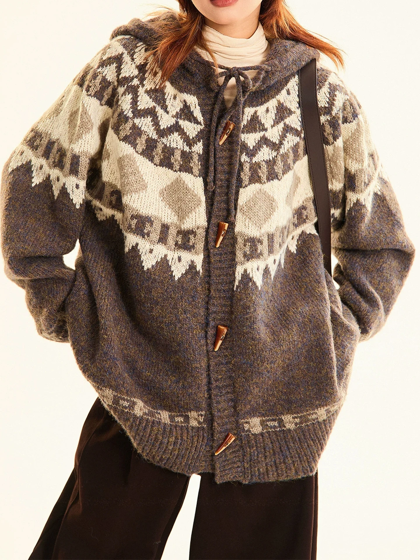 

American Sle Thiened Hooded Knitted Sweater Cardigan Coat Men's Autumn Winter New Faion Brand Cotton Blend Fabric Warmt...