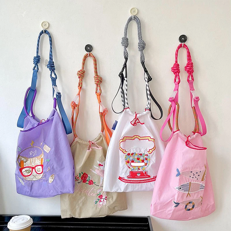 Knitted Small Bag Extension Belt Wrist Bag Colorful Pull Button Case Shoulder Strap Fashion Bag Adjustable Crossbody Strap