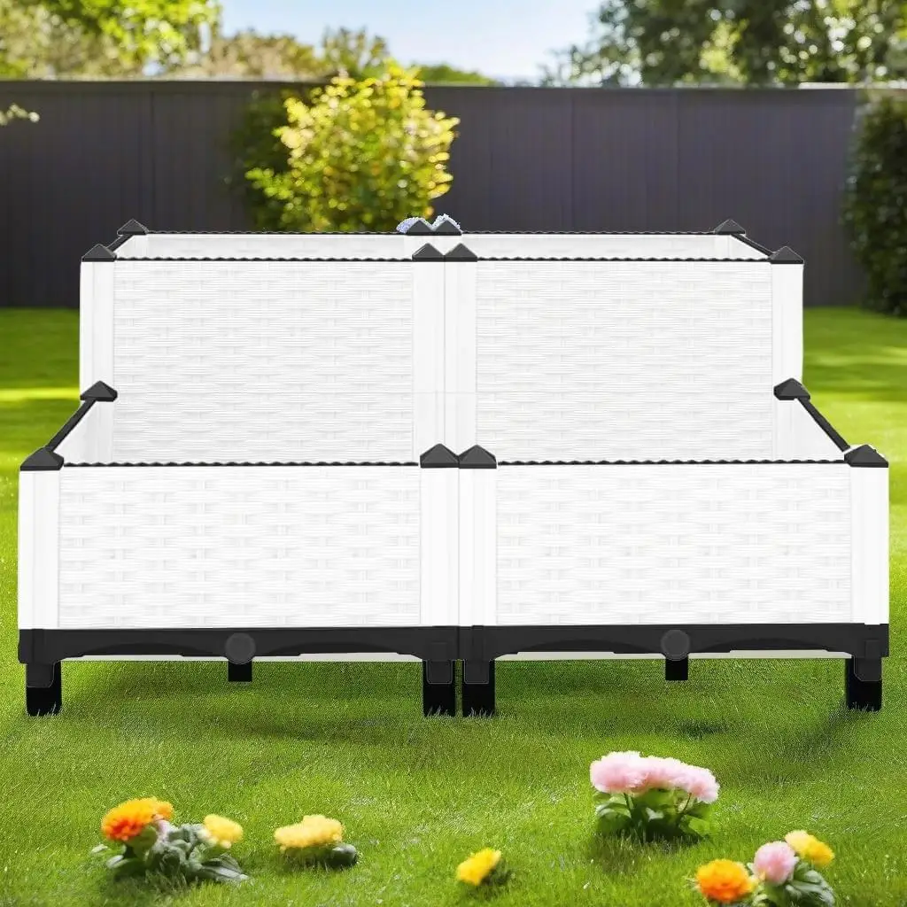 80x80x38 cm Raised Garden Bed - Durable Polypropylene Planter for Outdoor Gardening