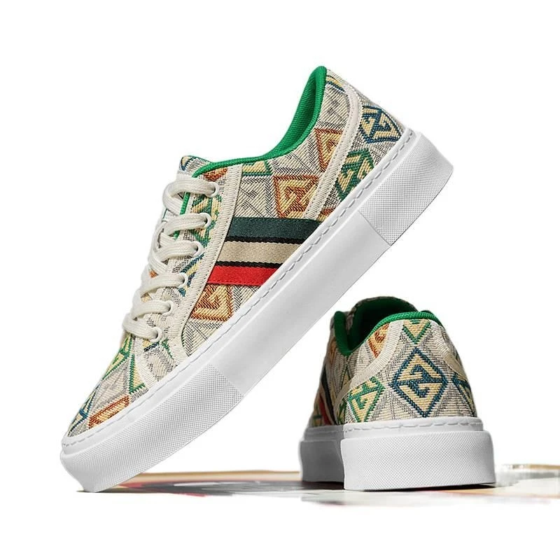

Light Luxury Sace New Model 7828 British Style Breathable Fabric Shoes Front Lace-up Low-top Men's Casual Canvas Shoes