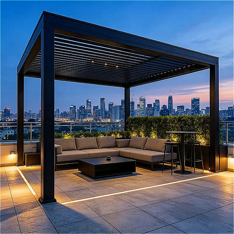 Quick Install Pergola 3x6m Aluminum Motorized Louvered Waterproof Roof For Garden Patio Deck Carport Shade Customized