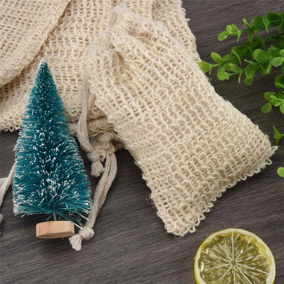 A44T50Pcs อาบน้ํา Sisal สบู่ธรรมชาติ Sisal สบู่กระเป๋า Exfoliating SOAP Saver ผู้ถือกระเป๋า