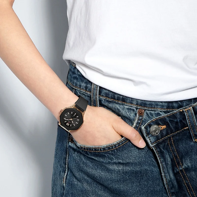 NAVIFORCE Fashion Watch for Women 5ATM Waterproof Silicone Strap Auto Date Display Night Illumination Ladies Elegant Watch Gift