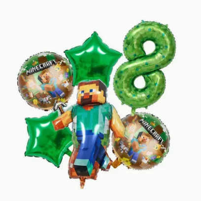 Nieuwe My World Digitale Ballon Verjaardagsparty Decoratie Set - Steve Ballonpak Voor Kinderen