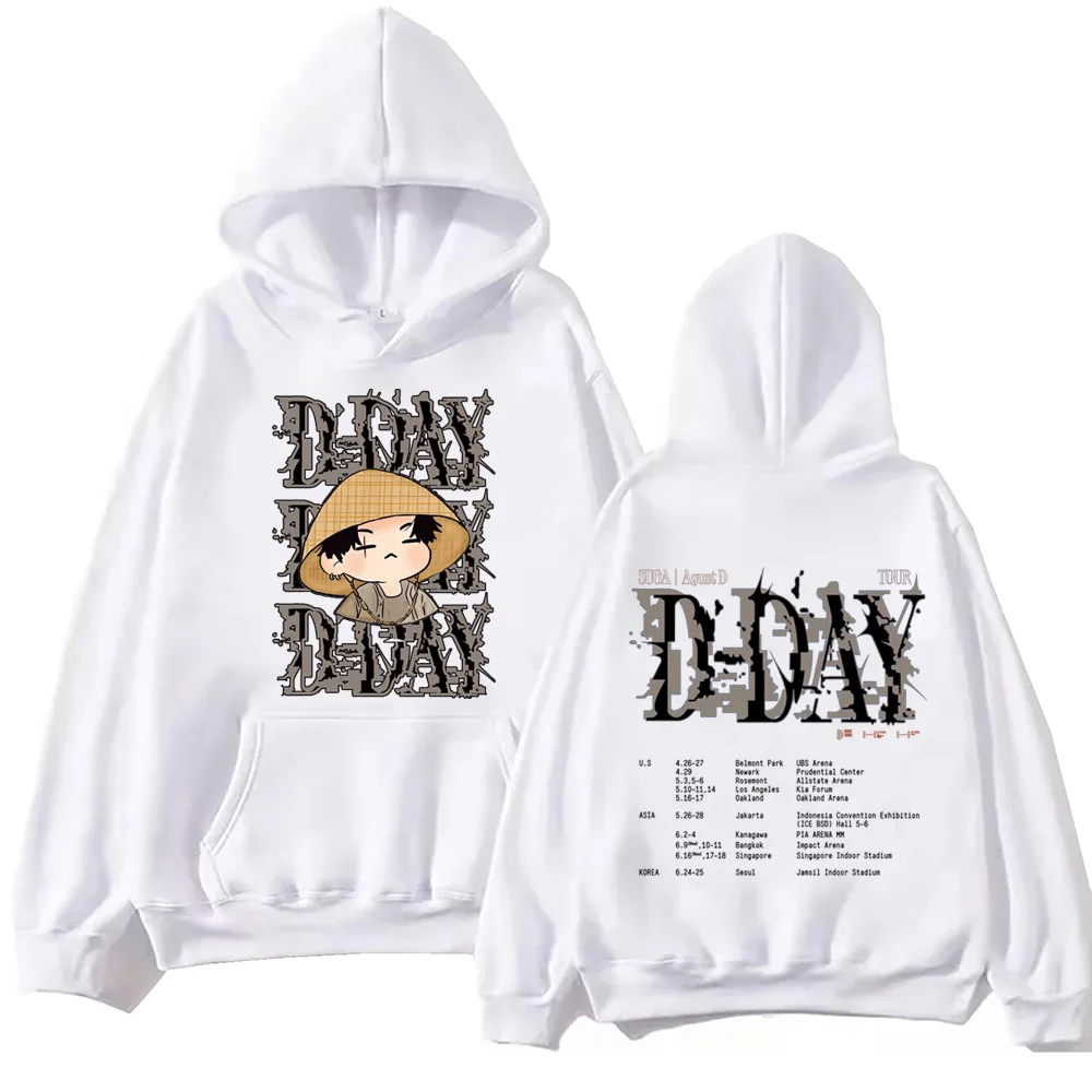 

Suga Agust D Tour Hoodie Harajuku Hip Hop Pullover Tops Fans Gift