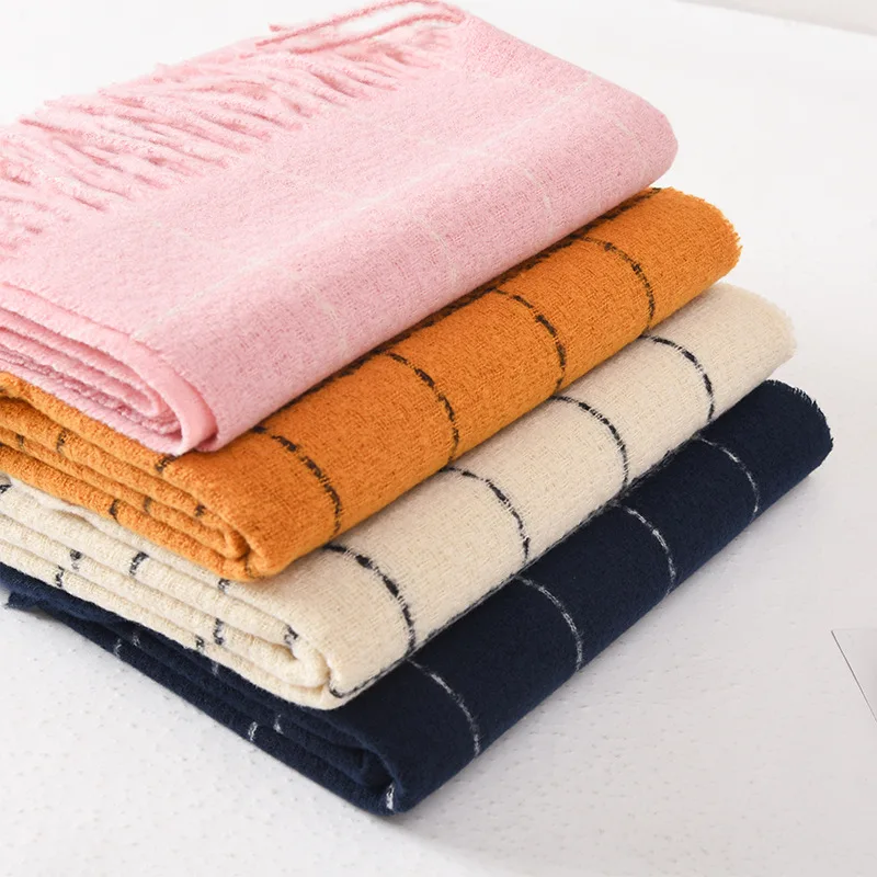 60*180 سنتيمتر شتاء دافئ طويل سميك وشاح شال النساء منديل السيدات الأوشحة شالات الدفء الرقبة يلتف برقبة اكسسوارات