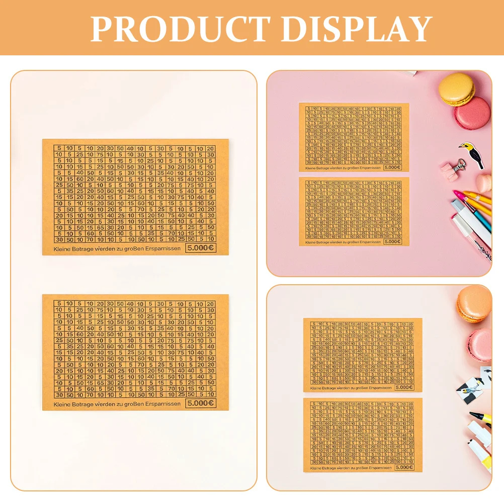 ملصقات تعقب التوفير 30 ورقة لصندوق المال تحدي اليورو DIY مجموعة ملصقات أرقام الميزانية