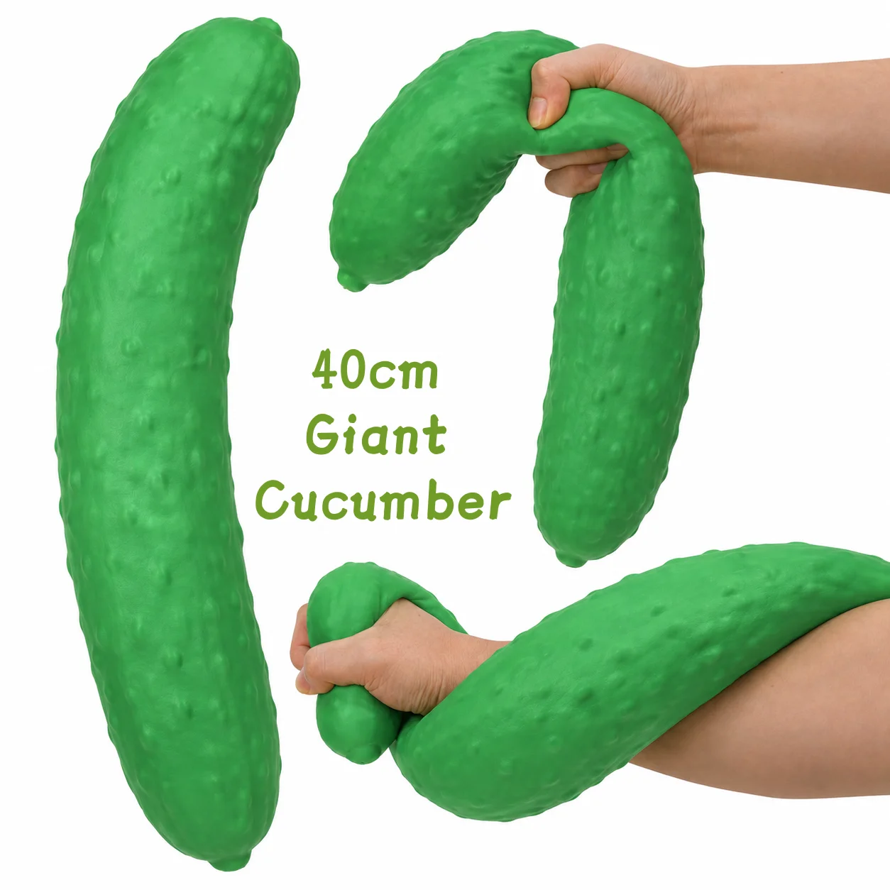 40CM Giant Cucumber Squishy Toy Realistic Vegetable Slow Rising Squeeze Stress Relief Toy Soft Sensory Fidget Gift