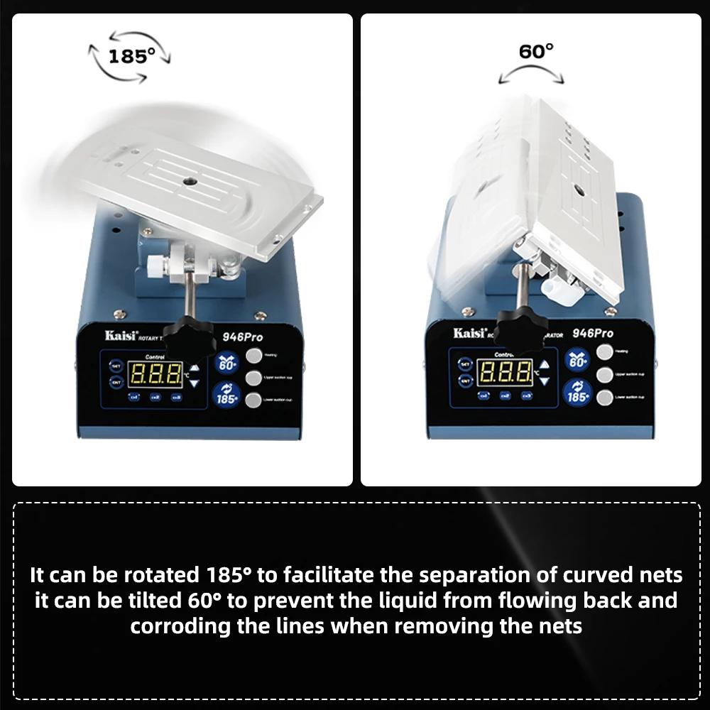 Separatore schermo LCD a doppia pompa Schermo curvo Macchina per rimozione colla separata Riparazione smontaggio senza calore al nuovo KAISI 946 Pro