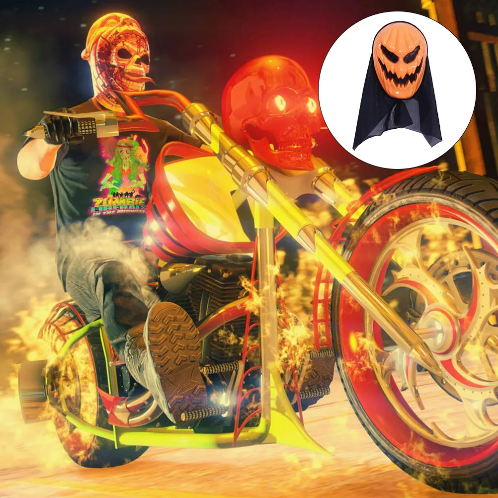 

2Pcs Halloween Pumpkin Mask Skull Ghost Masquerade Gauze Headgear Scary Prop Costume Party Festival Halloween Pumpkin Mask