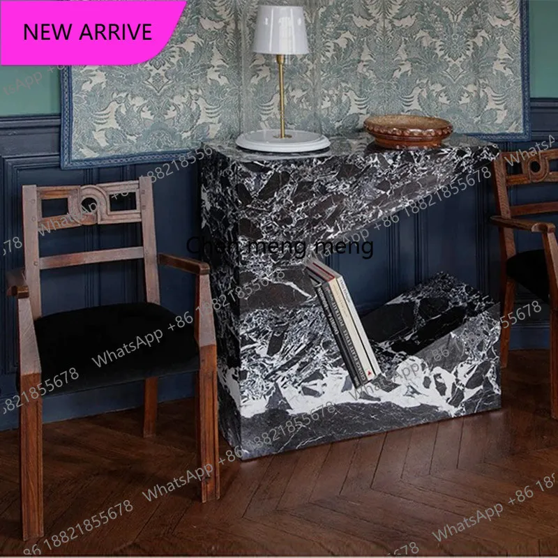

M183 Customized light luxury entrance table designer natural marble sofa edge