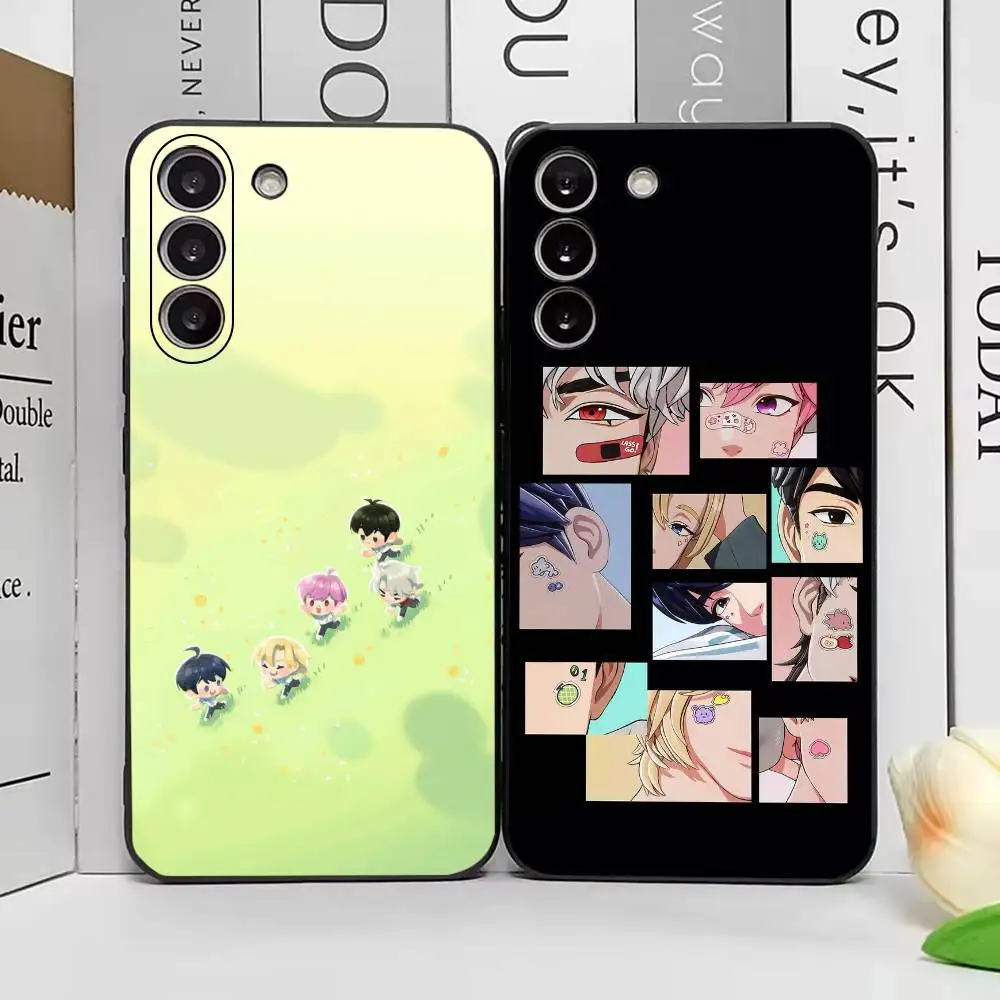PLAVE Comic Band Bamby Lovely Phone Case For Samsung Galaxy A73,A72,A71,A70,A53,A52,A51,Soft Silicone Black Cover