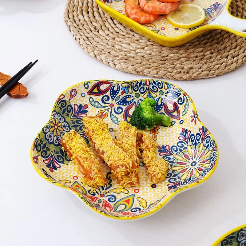 Ceramic Plates Vegetable Fruit Salad Good-looking Plate Breakfast Plates Exquisite Plum blossom Dinner Plate Western Pasta Plate
