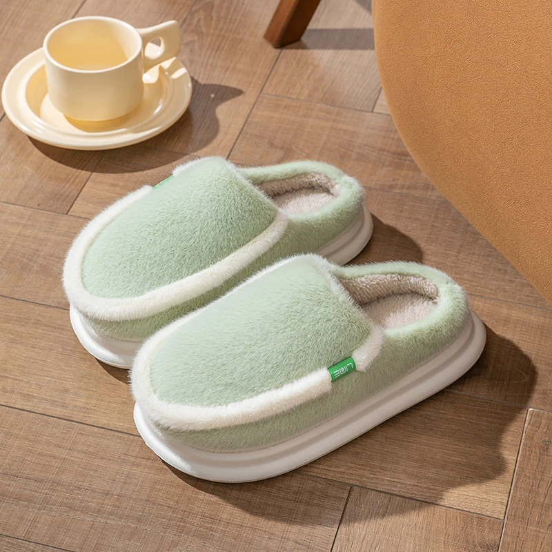 Casual Fluffy Slippers Women House Flats Fashion Popular Plush Winter Designer Shoes Girls Home Chic Elegant Platform Footwear