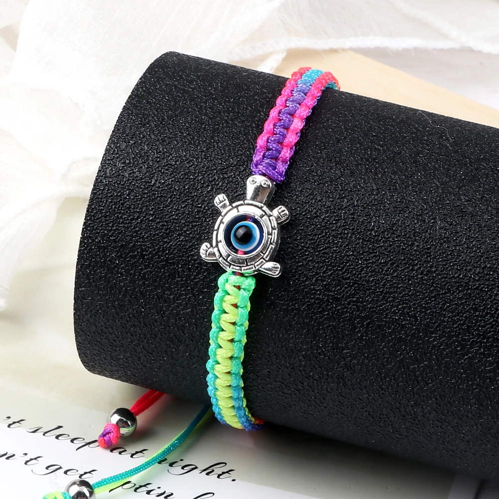 Handmade Woven String Charm Couple Bracelets New Evil Eye Braided Bracelet Adjustable Red Black Color Thread Bangle Jewelry Gift