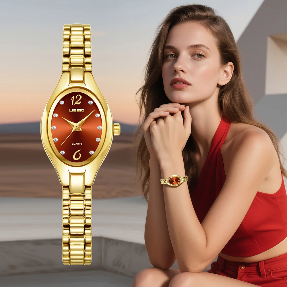 

LIEBIG New Stainless Steel Strap Quartz Watch Top Brand Luxury Elegant Wristwatch Fashion Automatic Watch For Women Reloj Mujer