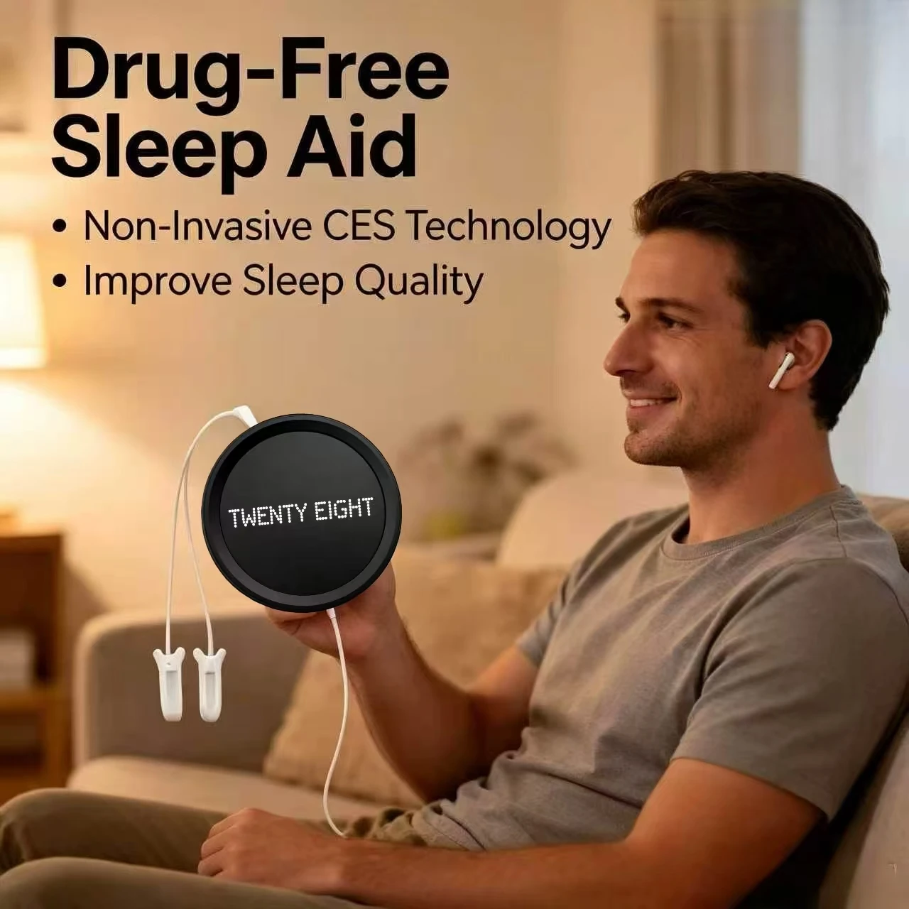 Vagus Nerve Stimulation for Mental Health, CES Therapy Ear Clip with 5 Programs for Insomnia Anxiety Depression Sleep Treatment