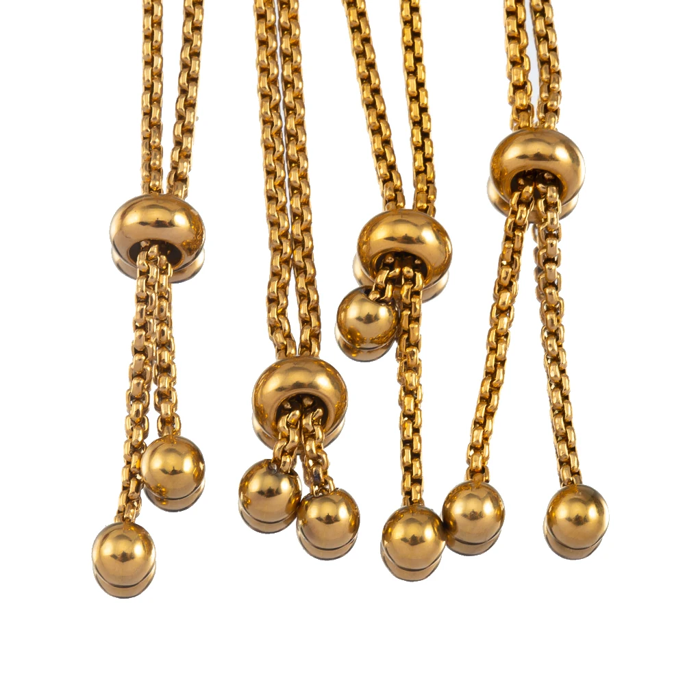 Chaîne réglable en perles de zircone carrées colorées en acier inoxydable, 1 pièce, pour bricolage, Punk Hip Hop, Bracelet brillant