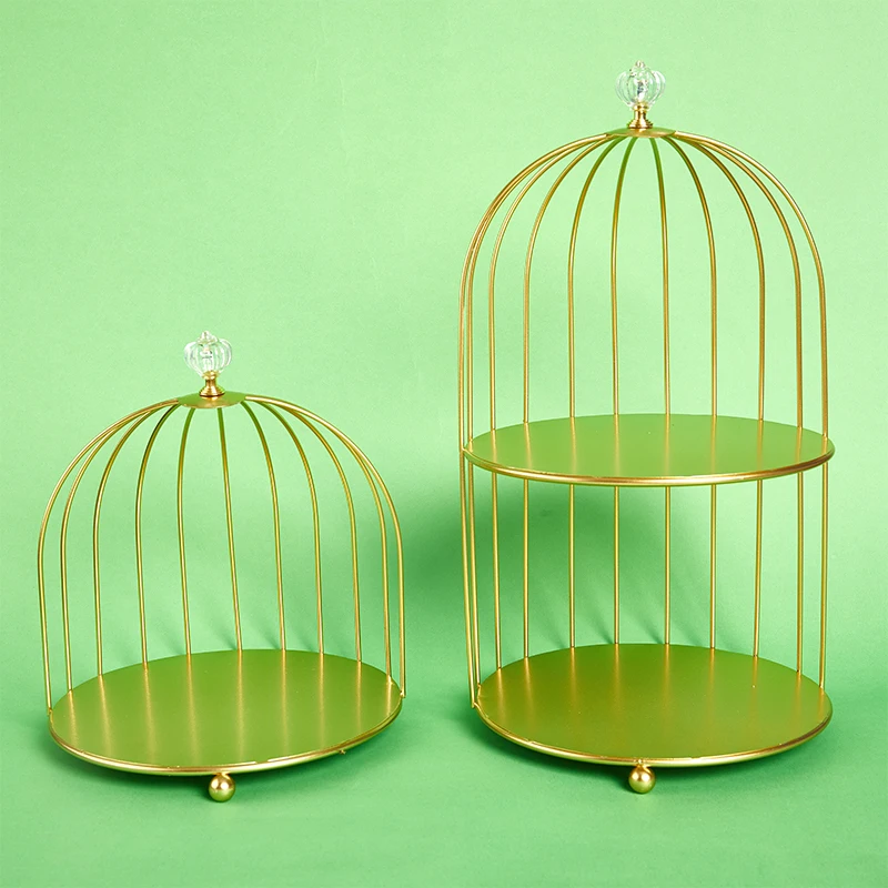 1PC Iron Art Nordic Style Bird Cage Rack Cosmetic Storage Rack Finishing Table Rack Wholesale