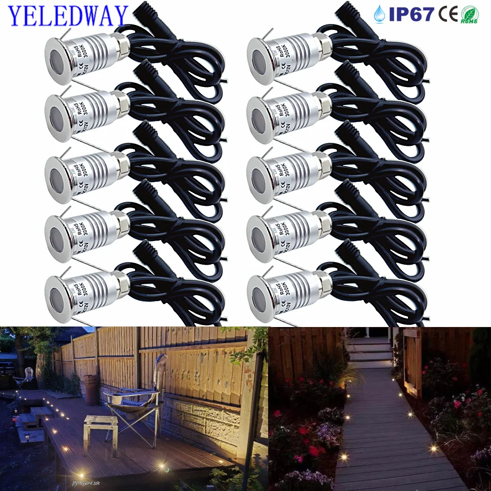 IP67 Waterproof Mini Garden Spot Led Light DC12V Recessed LED Deck Lights Underground Lamps Outdoor Staircase Landscape Lighting