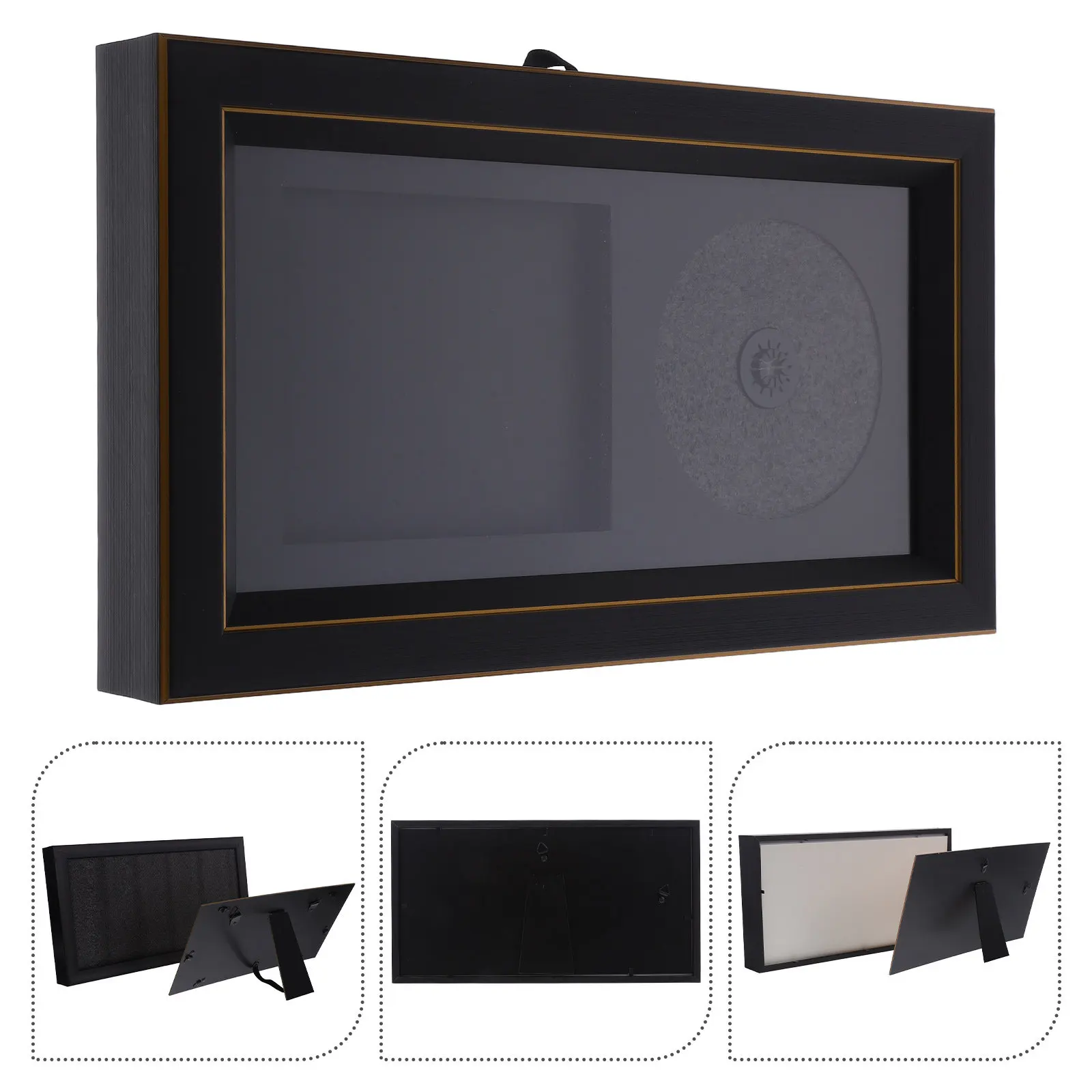 Cd Display Case, Wall Hanging Frame For Albums, Resin Record Holder Wall Frame For Music Collectors Living Room Gallery Decor