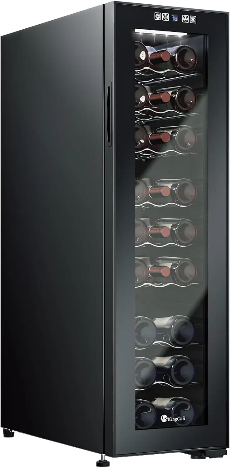 24 Bottle Wine Cooler Refrigerator Freestanding Wine Fridge - Intelligent Digital Control, Low Noise Professional Compressor,