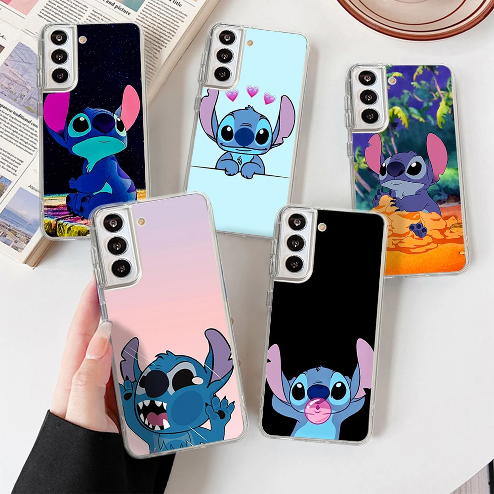 Funda de Disney Stitch & Lilo Transparent phone case For Samsung Galaxy S 23 22 PLUS ULTRA silicone soft shockproof covers