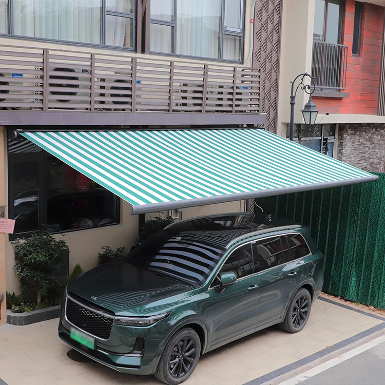 xx-Custom Aluminum Alloy Folding Arm Awning Full Cassette Motorized Retractable Awning With Remote Control^
